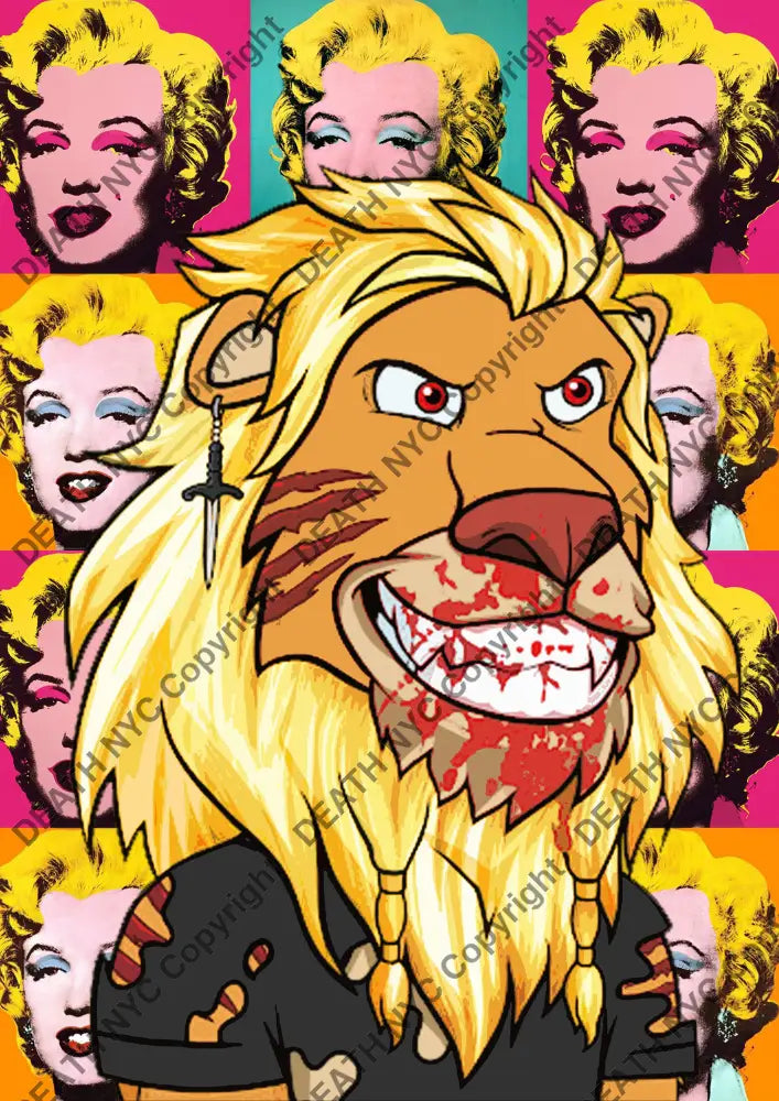 Open Edition Deathq418 Lion 14.8X21Cm (2022) Art Print