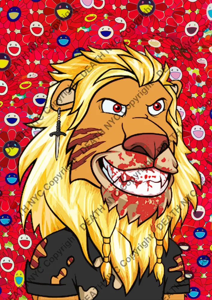Open Edition Deathq419 Lion 14.8X21Cm (2022) Art Print