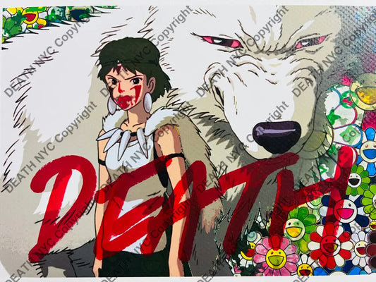 ’Princess Flwr’ shocking cat Mixed Media art print (Edition of one) 2025 Art Print