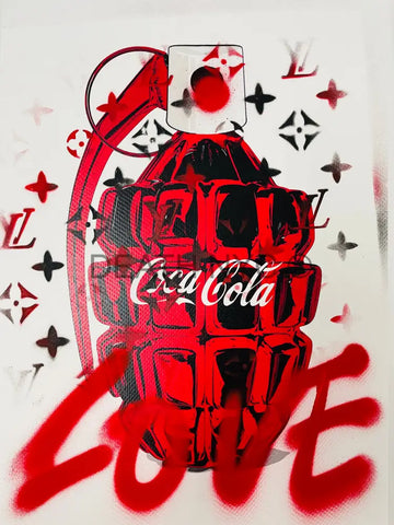 ’R Cola Bomb’ Stencil Art Print 45X32Cm (Edition Of One) 2024