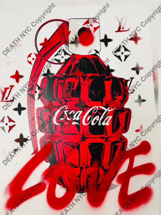 ’R Cola Bomb’ Stencil Art Print 45X32Cm (Edition Of One) 2024