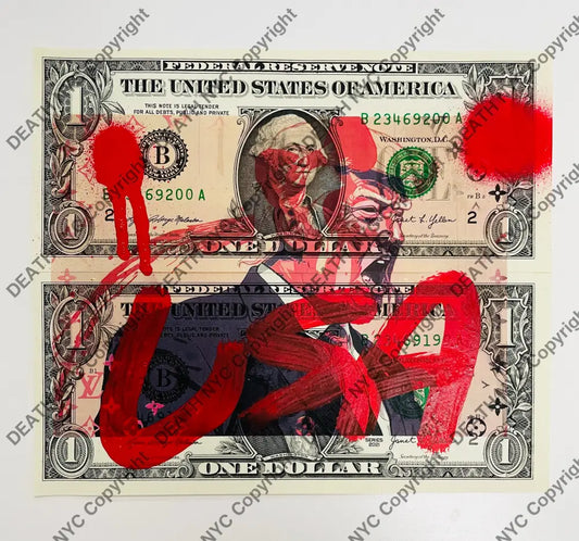 ’Shoot Tr P ’ Double Us Dollar Mixed Media (Edition Of One) 2024 Art Print