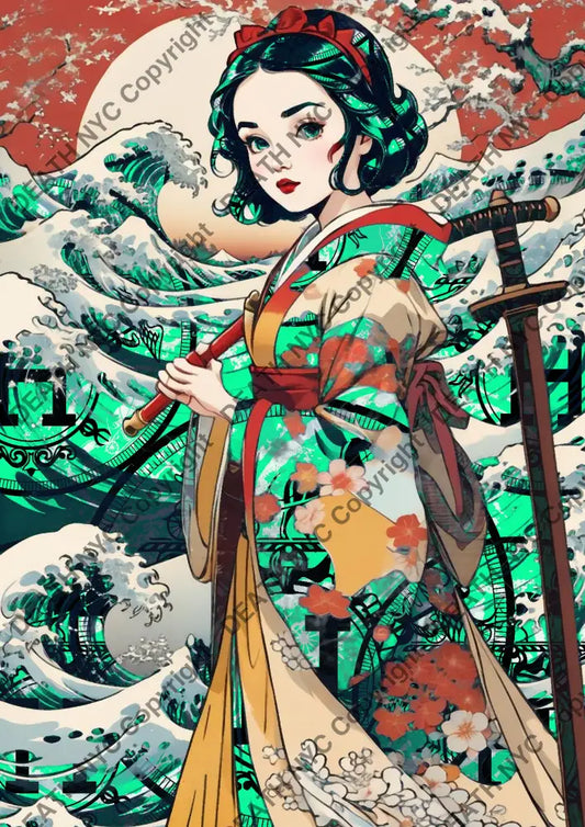 ’Snow Japan Green’ (Deathmi932) 60X42Cm (Edition Of 10) (2024) Art Print