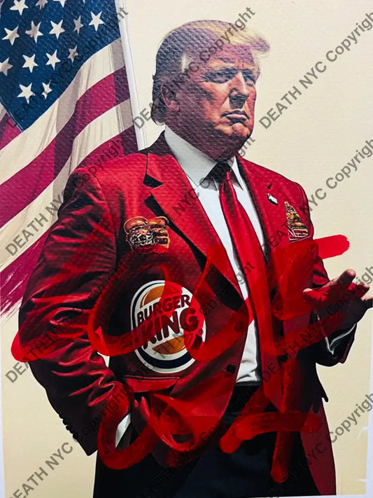 ’Tr p King’ shocking cat Mixed Media art print (Edition of one) 2025 Art Print