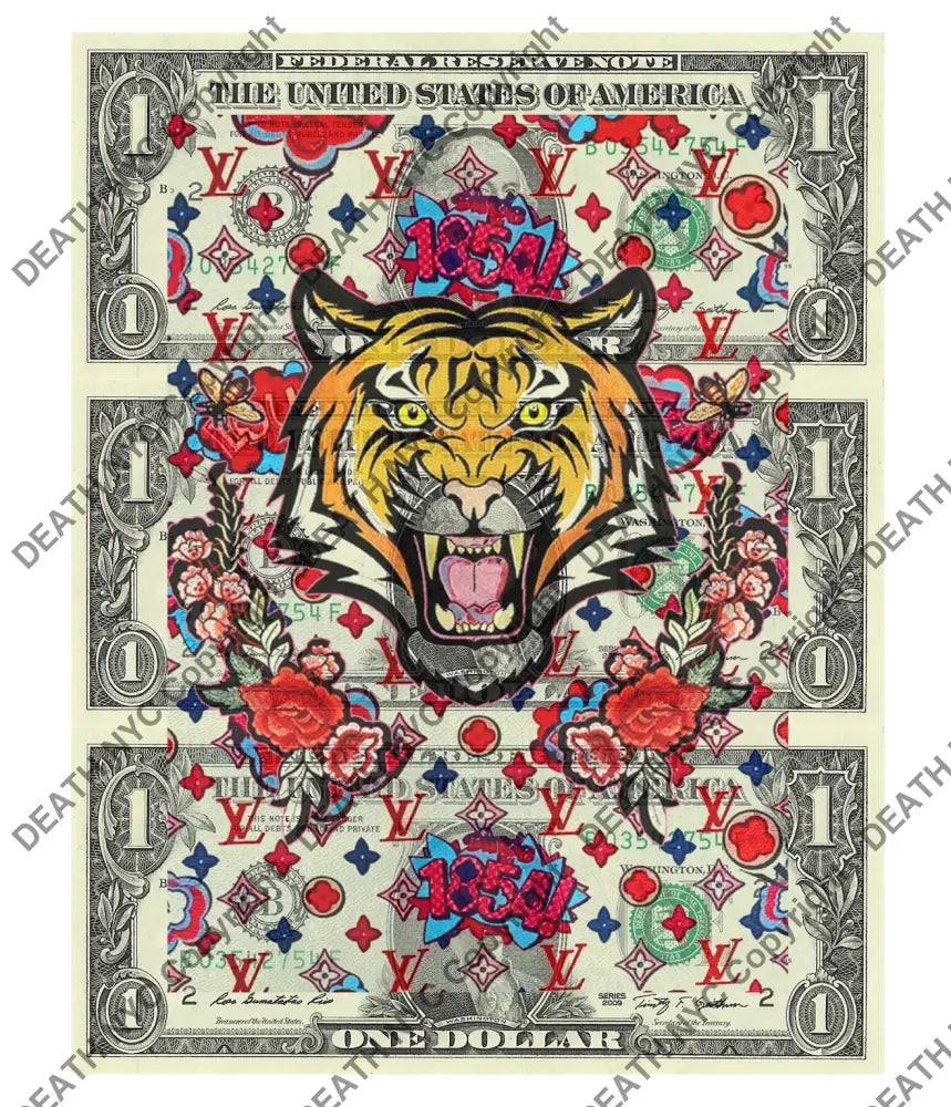 $Triple Usd ’071224$2’’ (2024) Edition Of 50 Tiger Art Print