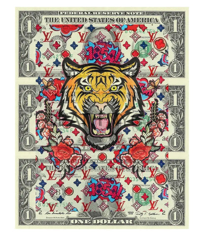 $Triple Usd ’071224$2’’ (2024) Edition Of 50 Tiger Art Print