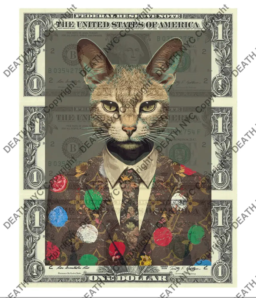 $Triple Usd ’301124$9’’ (2024) Edition Of 50 Cat Art Print