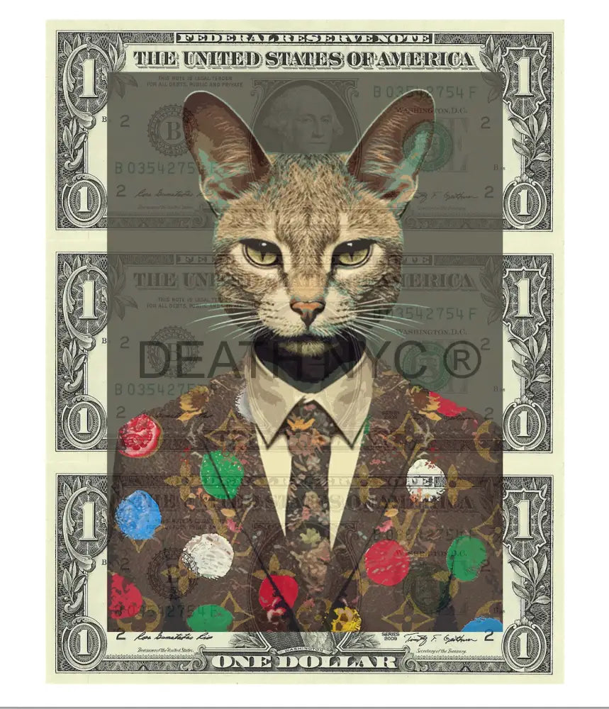 $Triple Usd ’301124$9’’ (2024) Edition Of 50 Cat Art Print